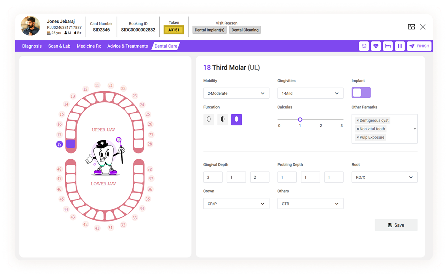 Interactive Dental Charting